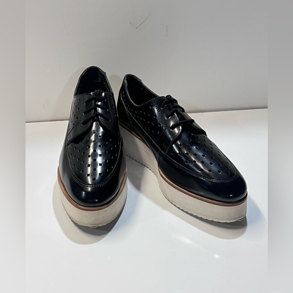 ELK the LABEL Black patent leather Derby lace up platform Oxford size 8. - Picture 2 of 9